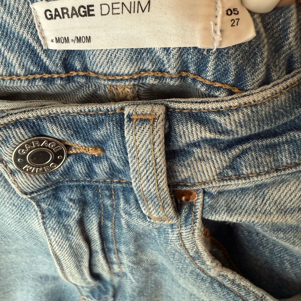Garage Denim women's size 05/27 mom straight leg raw hem high rise jeans - Picture 2 of 5